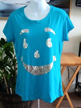 Kool-Aid  Face Graphic Tee  Silver Foil Accent XXL P2P 20"